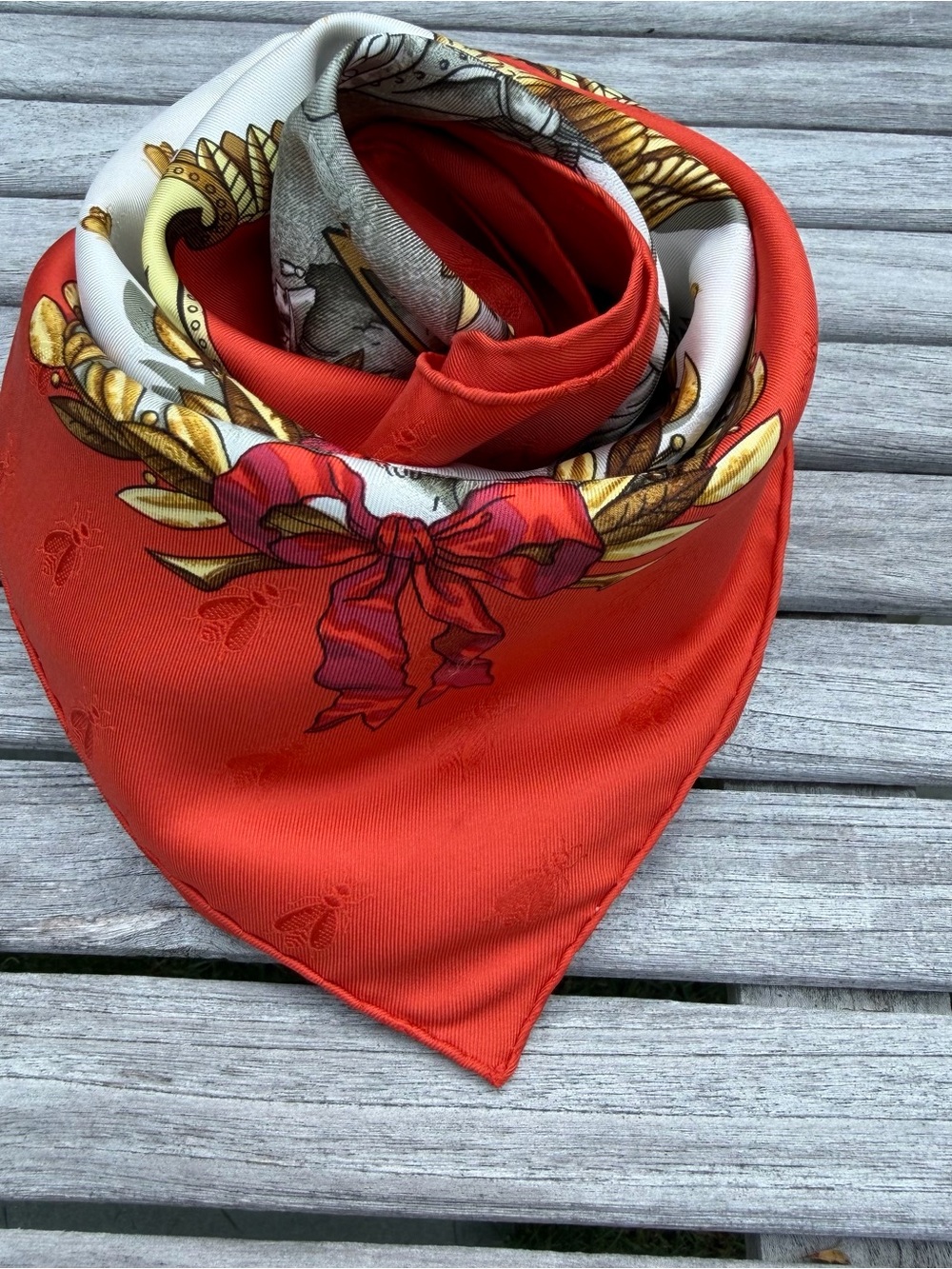 Authentic Hermès “Napoleon” Silk Scarf by Philippe Ledoux –  35”x35”